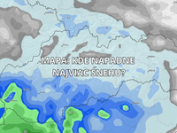 MAPA snehu: Slovensko zasype až 25 cm snehu. Tieto okresy budú na tom zrejme najhoršie