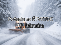 Počasie na zajtra, štvrtok 19. februára: Radosť z hokeja vystriedajú problémy so snehom. Kde ho spadne najviac?