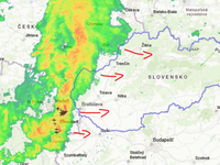 Búrková aktivita začína slabnúť, no prichádzajú zrážky. Aj tak však veľa dažďa nespadne
